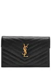 Saint Laurent Quilted Leather Wallet-on-chain In Black