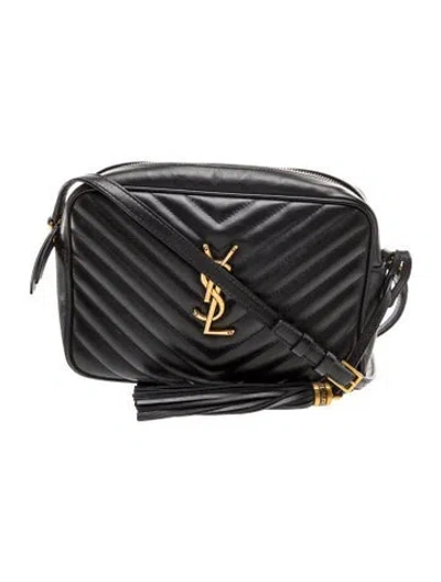Pre-owned Saint Laurent Quilted Lou Camera In Black
