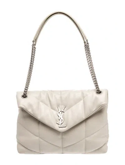 Pre-owned Saint Laurent Quilted Loulou Medium In Neutral