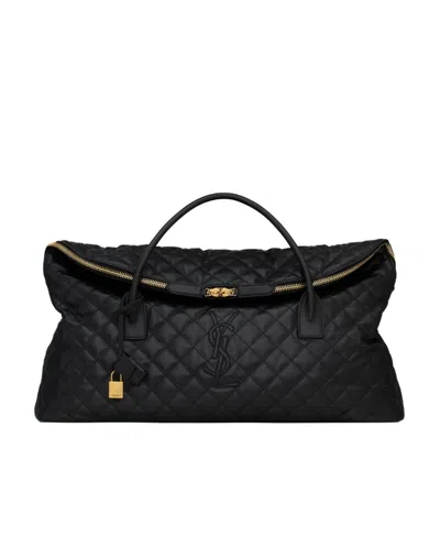 Saint Laurent Quilted Maxi Duffle Bag In Black