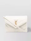 Saint Laurent Quilted Mini Bag With Adjustable Strap In White