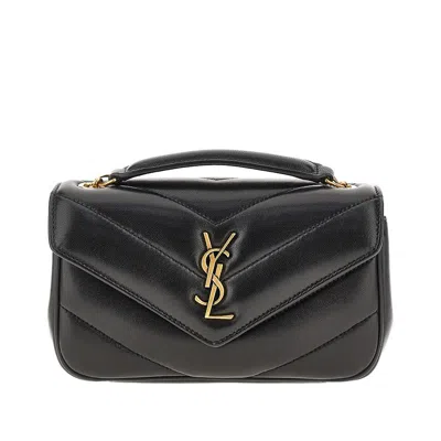 Saint Laurent Quilted Nappa Leather Mini 'loulou' Bag In Black