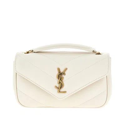 Saint Laurent Quilted Nappa Leather Mini 'loulou' Bag In White