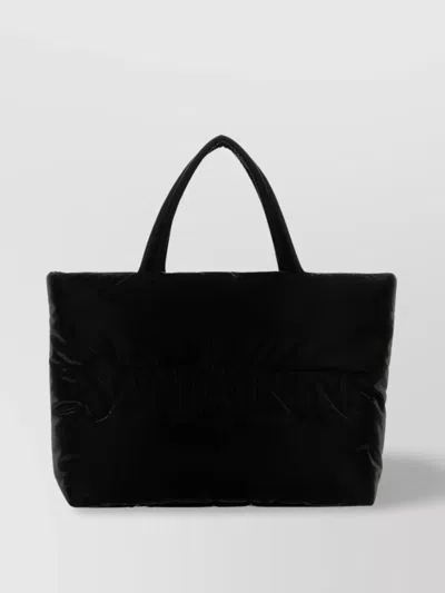 SAINT LAURENT QUILTED RECTANGULAR SHOPPING BAG WITH SOFT TEXTURE