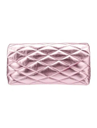 Pre-owned Saint Laurent Quilted Sade Puffer Envelope Clutch