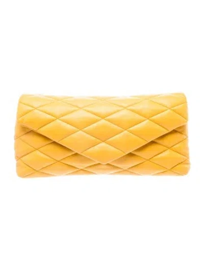 Pre-owned Saint Laurent Quilted Sade Puffer In Yellow