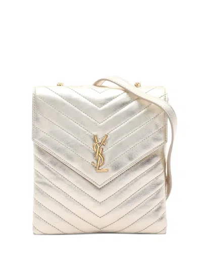 Pre-owned Saint Laurent Quilted Shoulder Bag In Gold