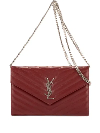 Pre-owned Saint Laurent Quilted Shoulder Bag In Red