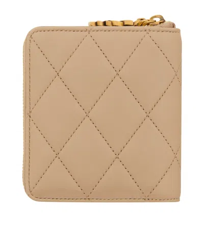Saint Laurent Quilted Wallet In White