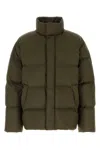 Saint Laurent Modern Puffer Jacket High Collar In Green