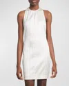 Saint Laurent Racerback Sleeveless Mini Sheath Dress In Brn Glace