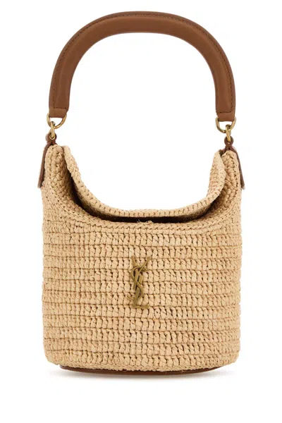 Saint Laurent Raffia Gaby Bucket Bag