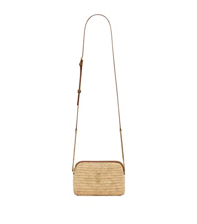 Saint Laurent Raffia Gaby Cross-body Bag In Brown