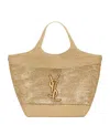 Saint Laurent Raffia Icare Tote Bag In Brown