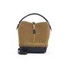 Saint Laurent Raffia And Leather Shoulder Bag With Detachable Strap In Brown