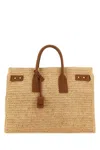 Saint Laurent Raffia Medium Sac De Jour Shopping Bag In Nude