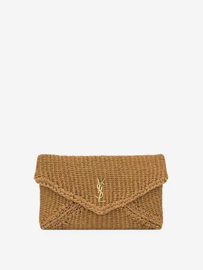 Saint Laurent Raffia Pochette Clutch