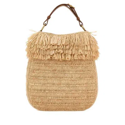 Saint Laurent Raffia Roady Shopping Bag Palebrownbrick Borse A Mano