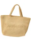 Saint Laurent Raffia Tote In Nude