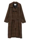 Saint Laurent Long-sleeved Coat In Brown