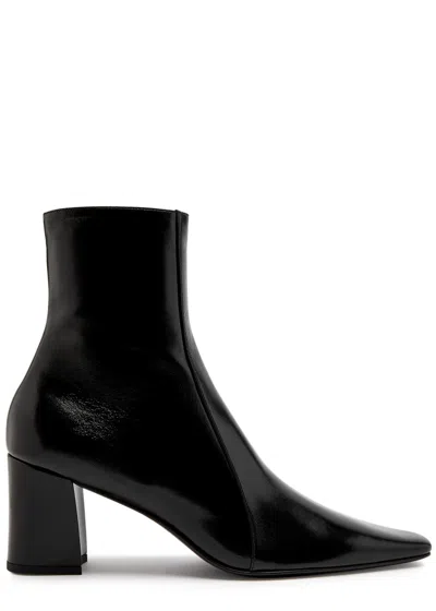 Saint Laurent Rainer 75 Patent Leather Ankle Boots In Black