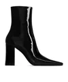 Saint Laurent Rainer 90 Patent Leather Ankle Boots In Black