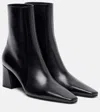 Saint Laurent Rainer Leather Ankle Boots In Black