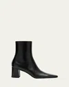 Saint Laurent Rainer 75 Patent Leather Ankle Boots In Black