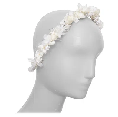 Pre-owned Saint Laurent Rare  2023 Runway Bohemian Bridal Rose Bud Silk Voile Headband In Red