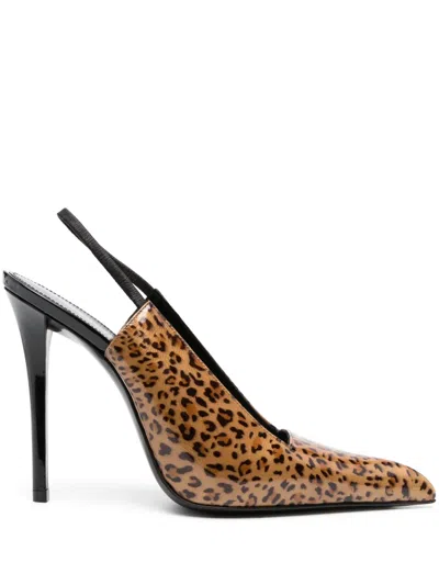 SAINT LAURENT RAVEN 120MM LEOPARD-PRINT PUMPS