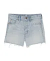 Saint Laurent Raw-hem Denim Shorts In Blue