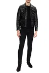 Saint Laurent Raw-trimmed Woven Sweater In Black