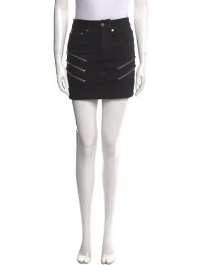 Pre-owned Saint Laurent Raw-edge Trim Mini Skirt In Black