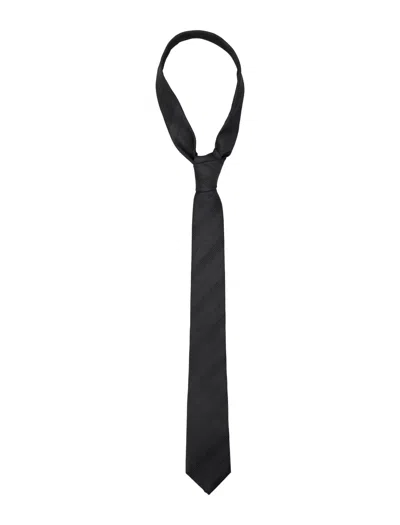 Saint Laurent Rayure Faille Tie In Black/black