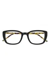 Saint Laurent Rectangle Acetate Frames In Black