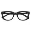 Saint Laurent Rectangle Frame Glasses In 001 Black Black Transpare