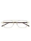 Saint Laurent Rectangle-frame Glasses In 金色
