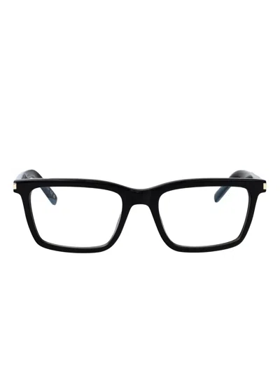 Saint Laurent Rectangle-frame Glasses In Black