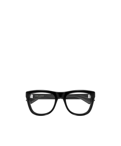 Saint Laurent Rectangle-frame Glasses In Blue