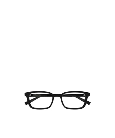 Saint Laurent Rectangle-frame Glasses In Black