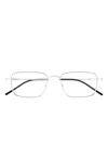 Saint Laurent Rectangle-frame Glasses In Metallic