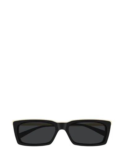 Saint Laurent Rectangle-frame Sunglasses In Black