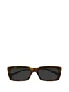 Saint Laurent Rectangle-frame Sunglasses In Brown