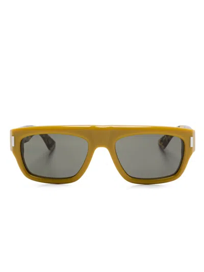 Saint Laurent Rectangle-frame Sunglasses In 黄色