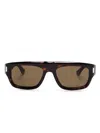 Saint Laurent Rectangle-frame Sunglasses In ブラウン