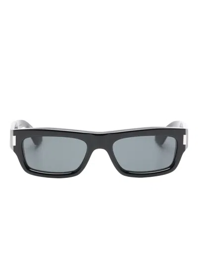 Saint Laurent Rectangle-frame Sunglasses In Black