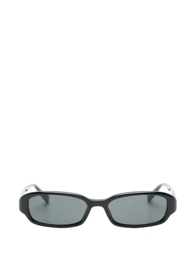 Saint Laurent Rectangle-frame Sunglasses In Black