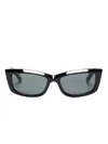 Saint Laurent Rectangle-frame Sunglasses In Black