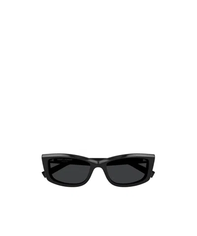 Saint Laurent Rectangle-frame Sunglasses In Black