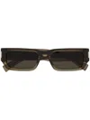 Saint Laurent Rectangle-frame Sunglasses In Braun